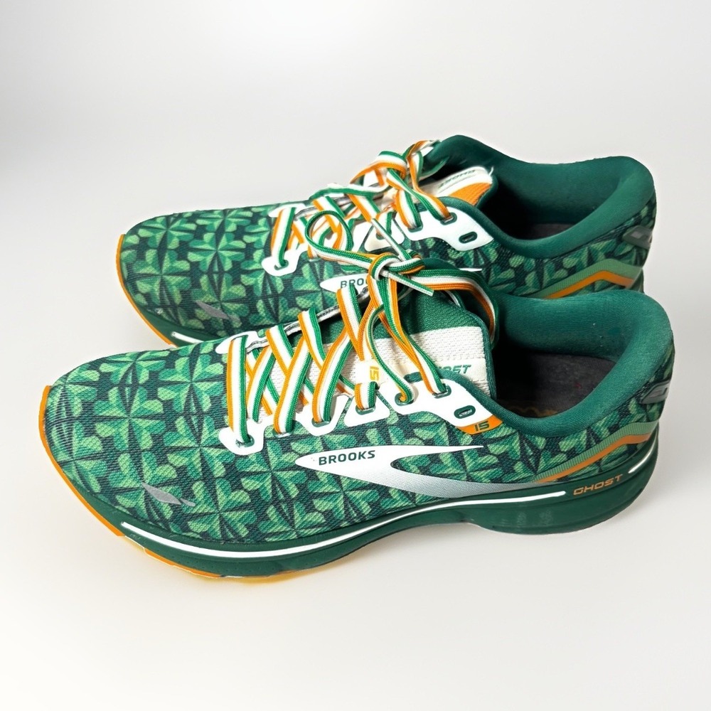 Brooks Ghost 15 St. Patrick's Day Run Lucky Shamrock Women 10.5 Green Shoes